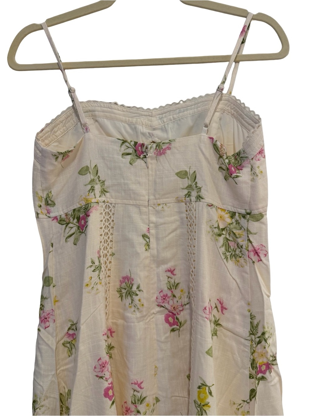Caroline Constas Floral Crochet Inset Linen Maxi Dress XS NWT - Picture 6 of 10